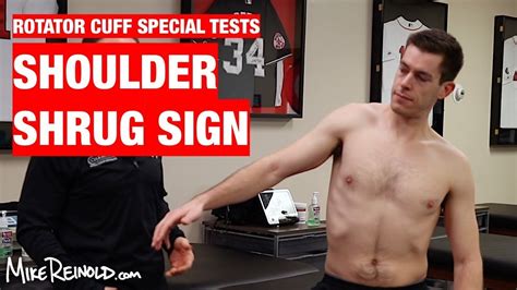 what test shows rotator cuff tear|positive shoulder shrug test.